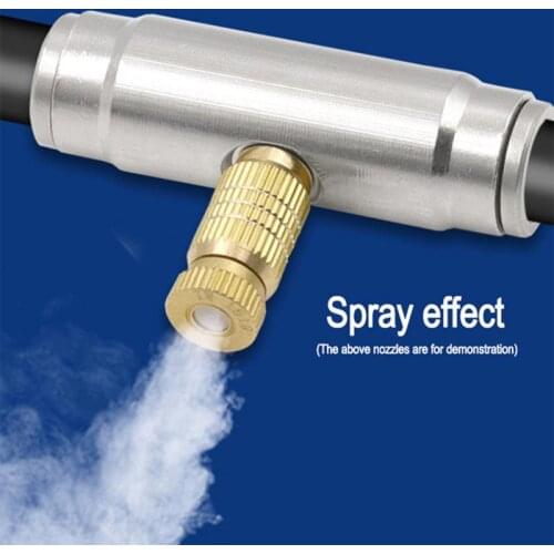 1 Pcs Copper Misting Fog Cooling Nozzles Atomizing Sprayers For Hose Garden Irrigation Agricultural Atomizing Sprinklers