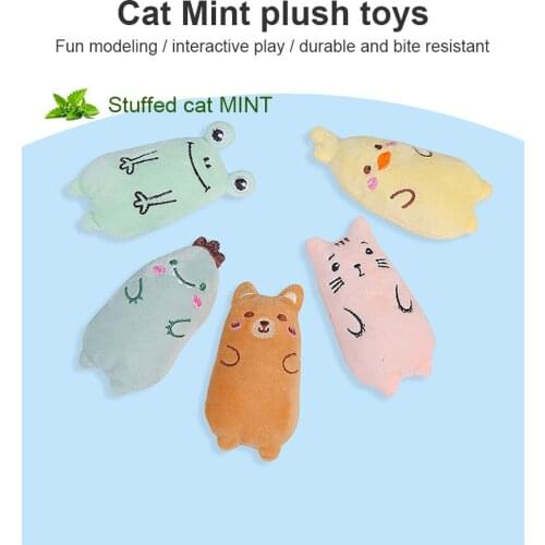 1Pc Mini Cute Pet Plush Toys Claws Thumb Bite Cat Mint Scratcher Teeth Grinding Catnip Cat Toy Interactive Tools Pet Supplies