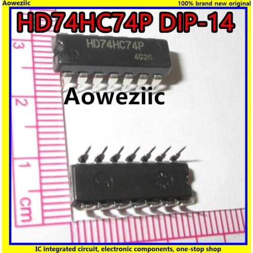 10Pcs/Lot HD74HC74P HD74HC74 74HC74 DIP-14 Dual D-type Flip-Flops (with Preset and Clear) IC New Original Product