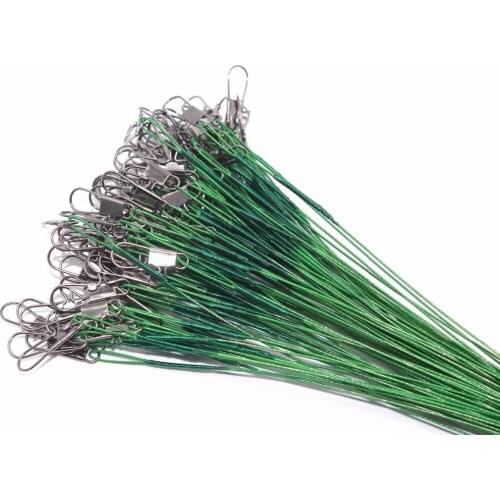 20PCS Anti Bite Steel Fishing Line 15cm-30cm Steel Wire Leader With Swivel Fishing Accessory Fishing Wire Olta Leadcore Leash