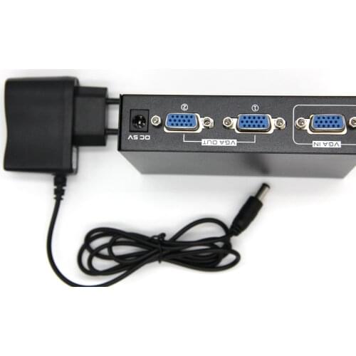 200Mhz 2 Port VGA SVGA Hi-Resolution 1 PC 2 Monitor 1 To 2 splitter For PC Monitor 1920*1080p For TV