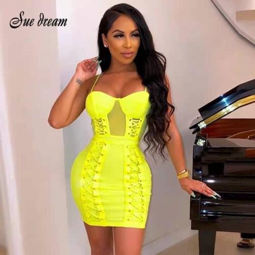 2021 Summer New Bandage Dress Vestidos Women Sexy Green Hot Pink Evening Dress Party Club Vestidos