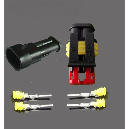 282104-1 282080-1 100set 2PIN Way AMP Super seal Waterproof Electrical Wire Connector Plug for car waterproof connector