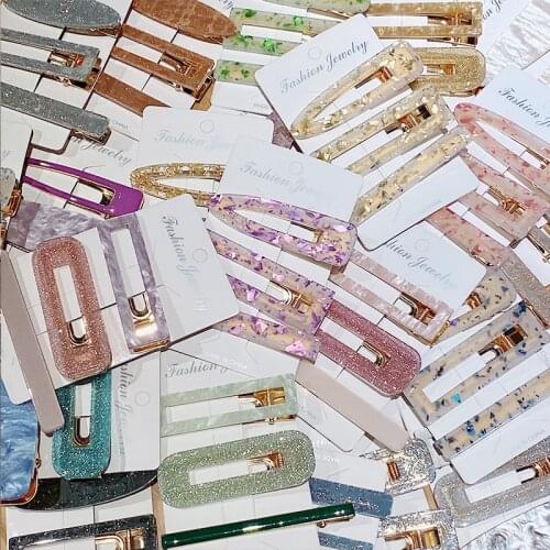 3PCS/Set New Women Girls Elegant Colorful Acrylic Geometric Hair Clip Sweet Hairpins Headband Barrettes Fashion Hair Accessories