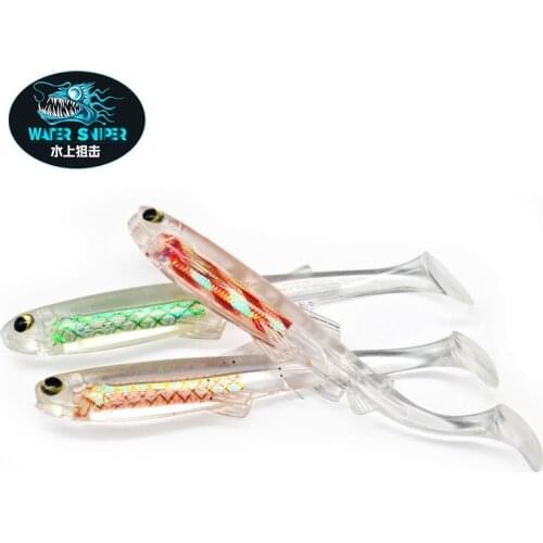 WATER SNIPER Pike Fishing lure 2.6g 3D Eyes Soft Lure Luminous Fake Bait Shad Shiner Jerkbaits Bass Fishing Tackles