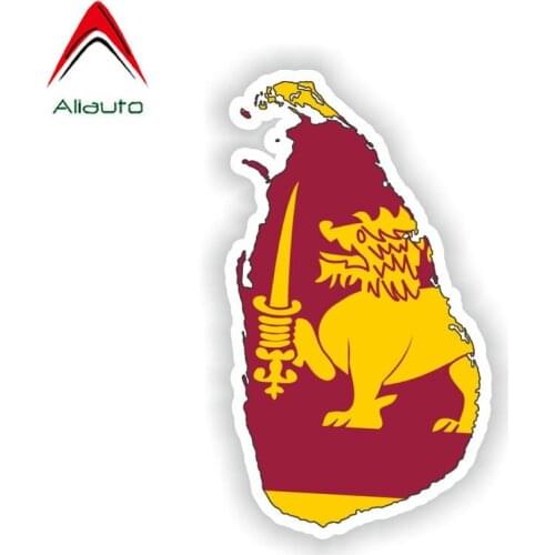 Aliauto Personality Sri Lanka Map Flag Car Sticker Decal Reflective Accessories for Peugeot Skoda Volvo Honda Civic,14cm*8cm