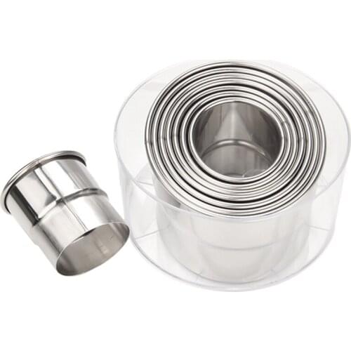 2set/lot)Free Shipping FDA High Quality Stainless Steel 8pcs Oval Shape Cake Cutter Molds set