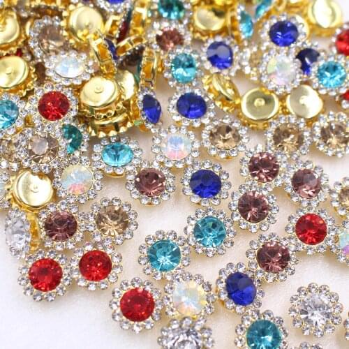 New Glitter Crystal Sew On Rhinestone With Claw Diy Colorful Dress Stones Mix Colors Glass Rhinestones For Clothing 20pcs/pack