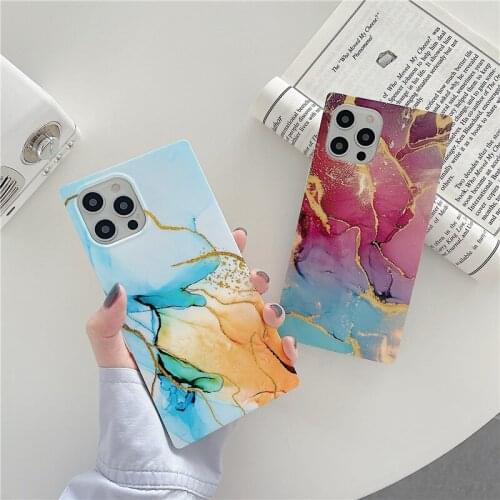 Watercolor Painting Marble Texture Phone Case For iPhone 12 11 Pro Max XR XS Max X 7 8 Plus 12Pro Shockproof Bumper Back Cover
