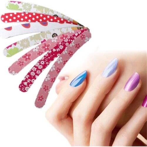 Flower Mini Nail File Buffer Girl Cute Manicura Good File Nail Nails Color File Accessories Nail Buffer Random Buffer Use T9W5