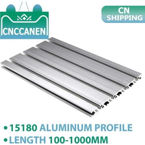 1PC 15180 Aluminum Profile Extrusion 100mm to 1000mm Length CNC Parts Anodized Linear Rail for DIY CNC 3D Printer Workbench