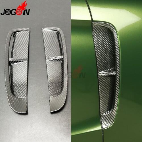 Glossy Carbon Fiber For Porsche Panamera 971 2017-2019 Car Side Body Fender Air Vent Outlet Cover Trim Molding Accessories