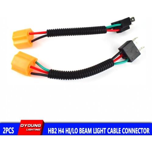 H4 Harness Plug Connector Wiring Fog Lights HB2 High/Low Beam Xenon Lamp Led Bulb Headlight Adapter Socket Retainer Dyoung 2Pcs
