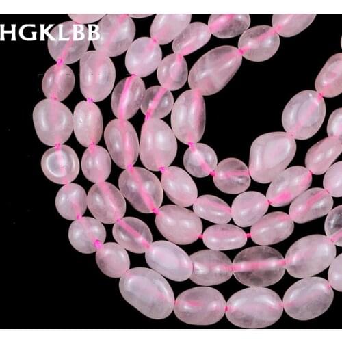 HGKLBB 4~8mm Natural Pink crystal Stone quartz Irregular Gravel spacer Loose beads for Jewelry making DIY bracelet necklace 15