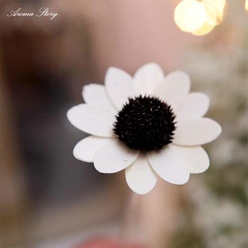 50pcs/lot 65mm Sunflower Handmake Artificial Flower Home Fragrance Oil Reed Diffuser Decoration Natural Fake Flower
