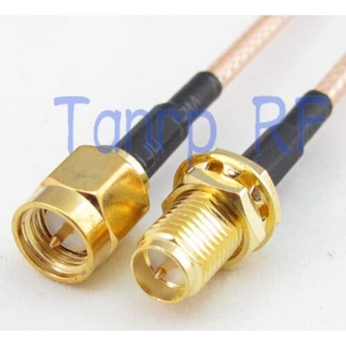 2PCS 20CM Pigtail coaxial jumper cable RG316 extension cable 8INCH SMA male plug to RP SMA female RF connector