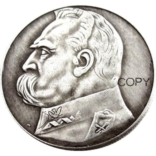 1935 Poland 10 Zlotych Silver Plated Copy Coin