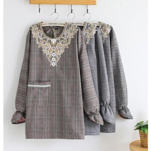 Apron jacket womens household kitchen overalls adult fashion long-sleeved waist Japanese Korean version of waterproof