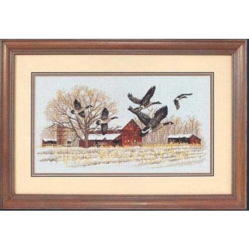 Top Quality Beautiful Lovely Counted Cross Stitch Kit Winter Geese Goose Bird Birds dim 13732