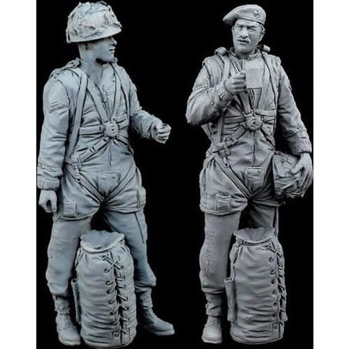Unpainted Kit 1/35 British Airborne Paratroopers Set Resin Figure miniature garage kit