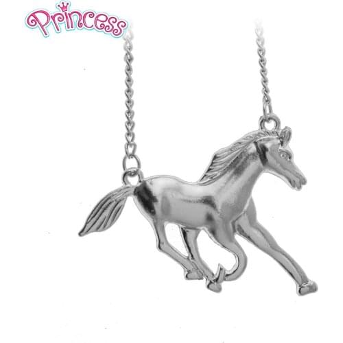 2019 New Fashion Gold Alloy Tone Running Horse Pendant Short Necklace Jewelry Wholesale Drop Shipping EE01