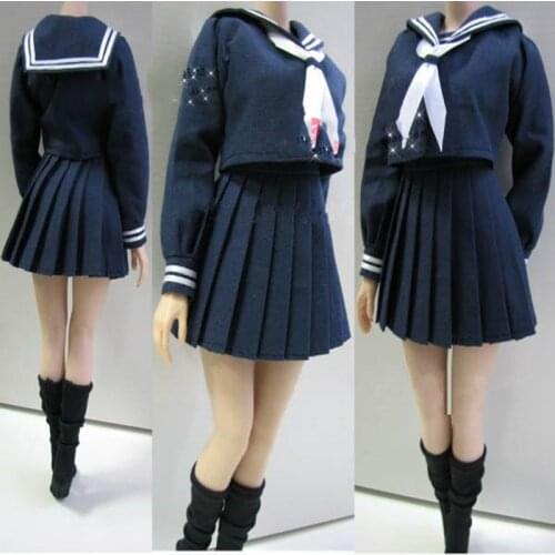 PL38 1/6 Sexy Female Clothing Set Long Sleeve Sailor Suit Costume Clothes Accessory Model for 12'' Middle Largest Bust Body