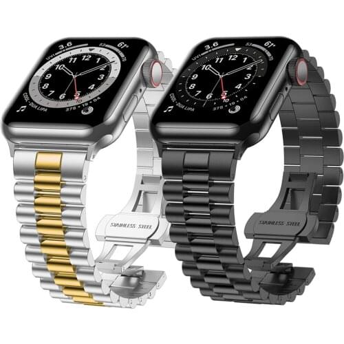 For Apple Watch 40mm 38mm 44mm 42mm Band Series 6/5/4/3/2/1/SE Stainless Steel Bracelet iWatch Strap for Applewatch Wristband