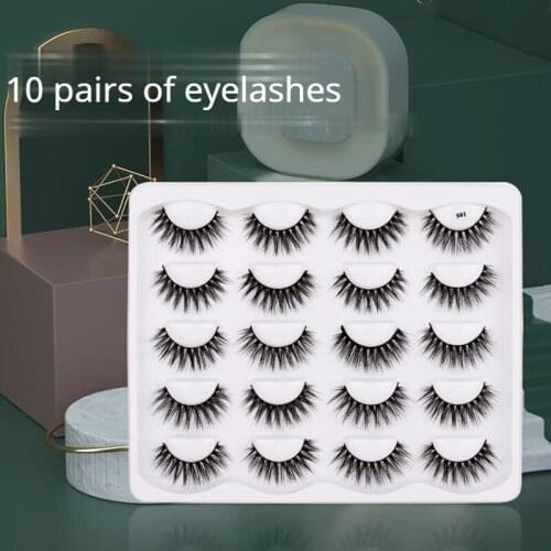 10 Pairs of Thick False Eyelashes Natural False Eyelashes Dramatic False Eyelash Makeup Eyelash Extension Silk Eyelashes