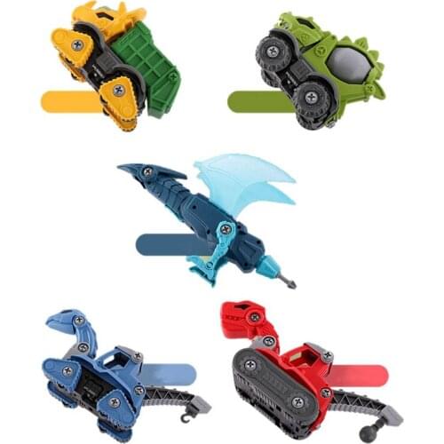 Assembled Dinosaur Toy Children Screw Disassembly Combination Tyrannosaurus Deformation Car DIY Construction Build Set