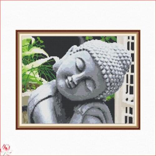 Sleeping Buddha Patterns Counted 11CT 14CT Statue Character DIY Chinese Cross Stitch Sets Embroidery Needlework Home Decoation