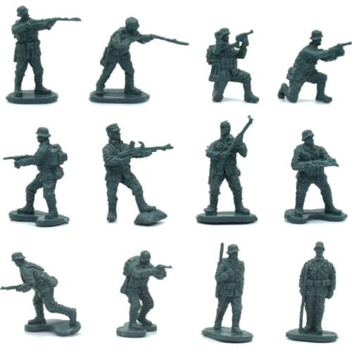 Super mini pvc figure 1:72 no-painted World War II Chinese army Soldier model 12pcs/set DIY