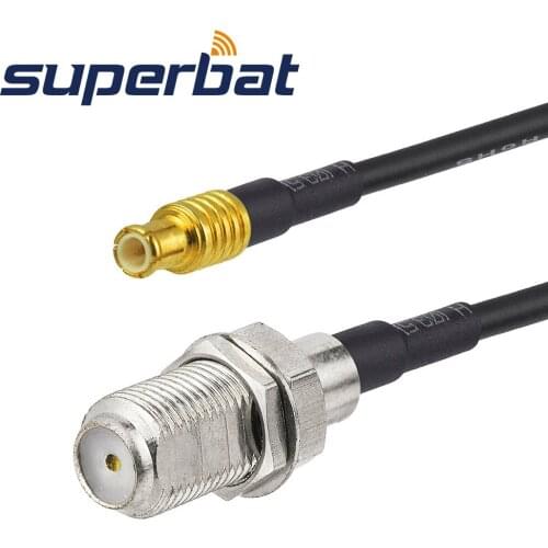 Supetbat UMTS Antenna Pigtail Cable F-Type Jack to MCX Plug Straight RG174 for Broadband Router Ericsson W30 W35