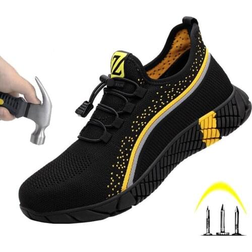 Safety Tennis Shoes, Lightweight, Breathable, Anti-Puncture High Quality Work Boots, Sports Shoes For Men In Summer