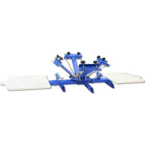 TJ manual 4 color 2 station t shirt screen printing machine t-shirt printer press equipment 55*45cm DIY T Shirt