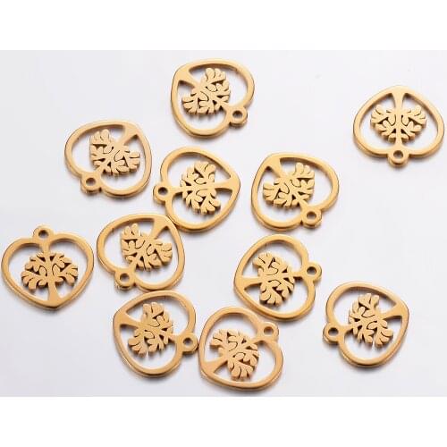 20 pcs gold tone stainless steel tree of life jewelry charm,DIY jewelry makings ,Hypoallergenic and not turn off color