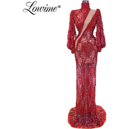 Robe De Soiree High Neck Evening Dress 2020 Long Couture Beading Prom Dresses Party Arabic вечернее платье Gowns Dubai Dresses