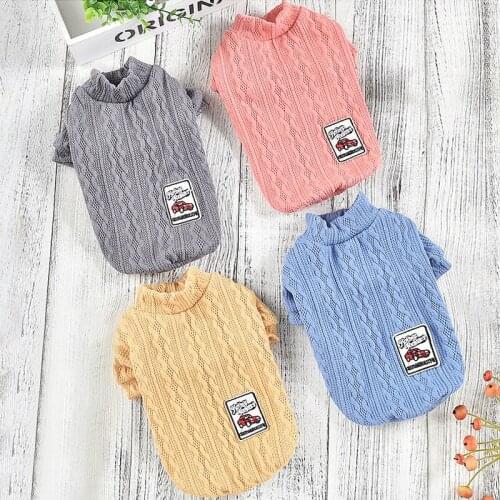 Winter Pet Dog Sweaters Classic Pullover Knitwear Twist Rope Striped Puppy Cat Chihuahua Jumper Dachshund Small Dog Clothes