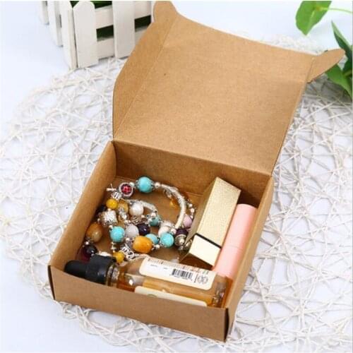 10pcs/lot Brown Kraft Paper Box Small Jewelry Box Kraft Cardboard Packing Gift Box Handmade Soap Candy Boxes