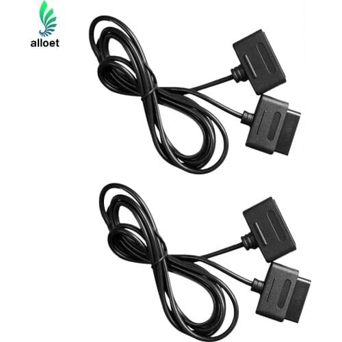 2Pcs/1Lot High Quality Black Extension Cable Cords For SNES Super Game Handle Gamepad Cable For Nintendo 16 Bit Controller