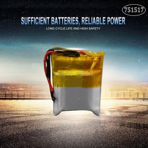 3.7v 100mah 751517 li ion Rechargeable Battery for Cheerson CX-10 CX10 CX12 JJ820 V646 V676 JJ810 RC Helicopter RC Quadcopter