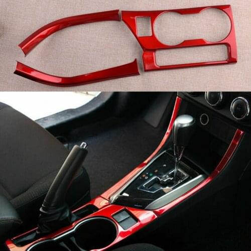 3Pcs/Set Car Red Inner Gear Shift Water Cup Panel Trim Cover LHD Fit For Toyota Corolla 2014 2015 2016 2017 2018