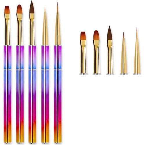 5 PCS Gel Polish Nail Art Brushes Set Pen Liner for Drawing Exquisite 3D Painted