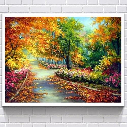 Forest path pattern 5D DIY full diamond cross stitch diamond mosaic home decoration