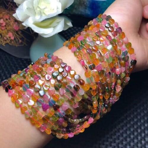 Brazilian tourmaline 5mm Natural Gemstone Bead Facted Roundel for Jewelry Making Necklace Earring 15inch ICNWAY