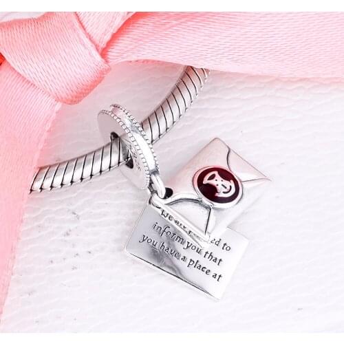 Beads fits for Necklaces Bracelets 100% 925 Sterling-Silver-Jewelry Acceptance Letter Charms Free Shipping