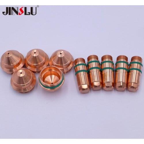 Electrode 5pcs + Tip 5pcs YGX200 YGX200A YGX-200 YK-200 YGX200203 YGX200202 LGK-200 Plasma consumables CNC Plasma Torch
