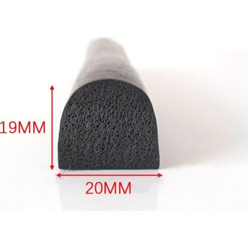 Silicone Rubber Foam Sponge Seal Strip Half Round D Insulation Bar 20x19mm Thick Black