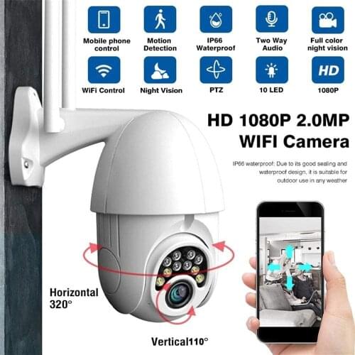 HD 1080P PTZ Wireless IP Camera 2MP Speed Dome Cameras Outdoor Two Way Audio CCTV Security Camera Waterproof Network IR Home Sur