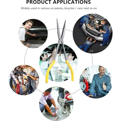 New 11" Extra Long Nose Pliers Straight 45 Or 0 Degrees Or 90 Degrees Carbon steel Bent Nose Pliers Round Nose Pliers