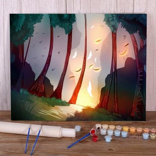 Scenery DIY Paint By Numbers Complete Kit Oil Paints 50*70 Painting On Canvas Handmade For Kids Wholesale Handiwork